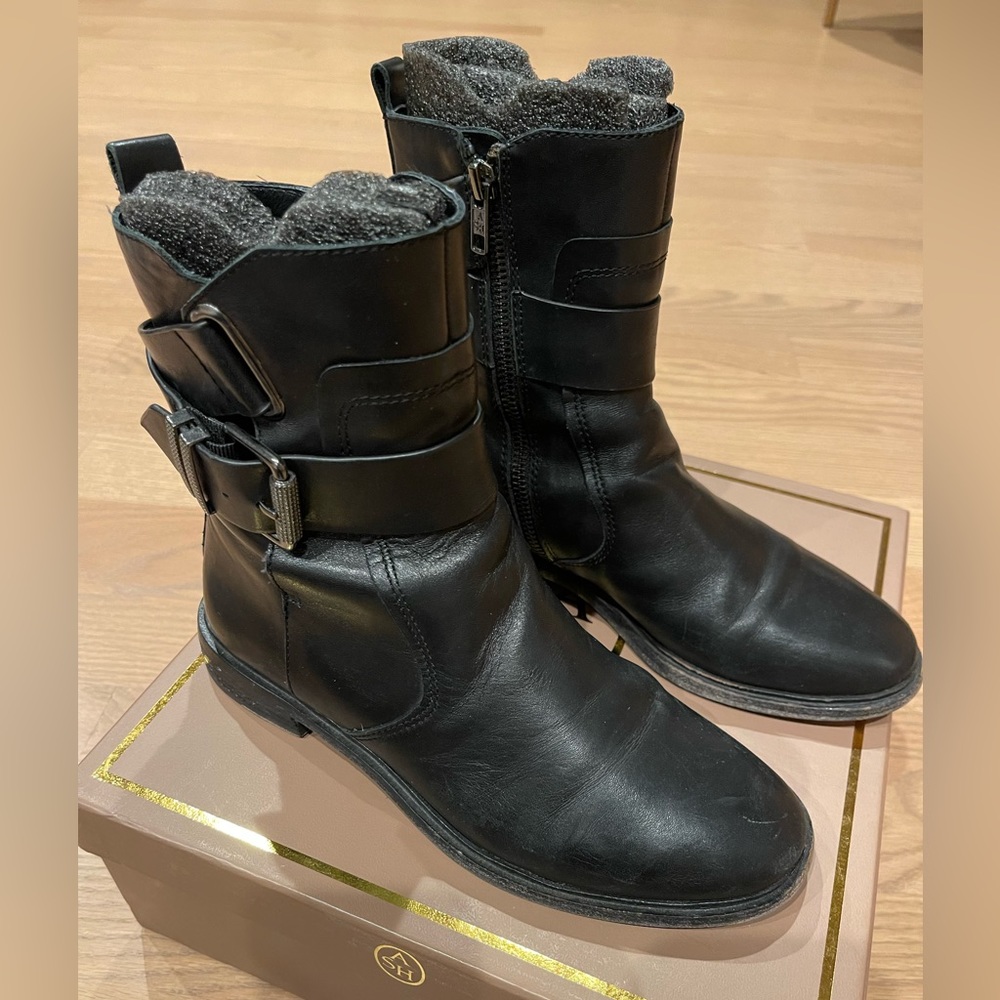 Ash leather booties